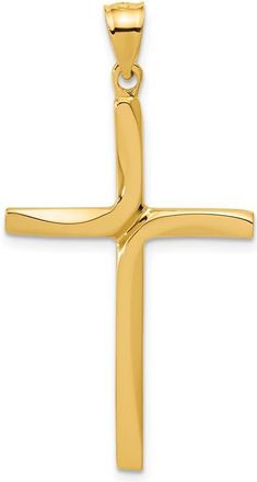 Diamond2Deal 14k Yellow Gold Polished Cross Pendant