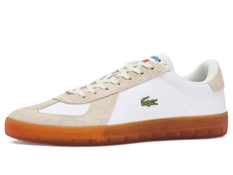 Lacoste Baseshot Pro Leather Sneakers Mens Shoes White/Gum : 10.5 D - Medium, Leather/Suede