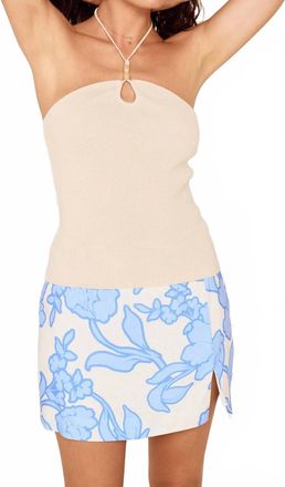 Minkpink Portia Bead Detail Knit Top In Ecru