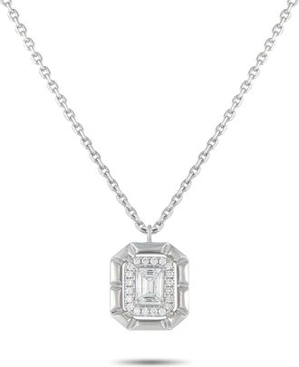 Luxury Bazaar 18K White Gold 0.62ct Diamond Pendant Necklace ANK-19783