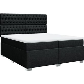 vidaXL Cama Box Spring Con Colch&oacute;n Tela Negro 200x200 Cm Vidaxl