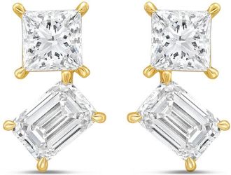 Diana M. Jewels 14K YG Gold 2 Stone Earrings 12.00 Ct Tw