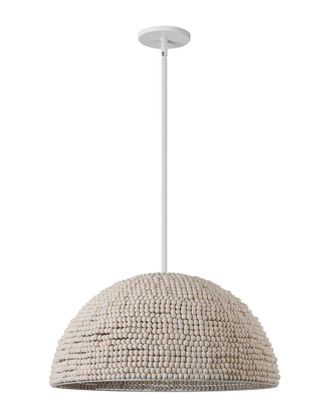 Dainolite Breanne Wood Beaded Dome Pendant