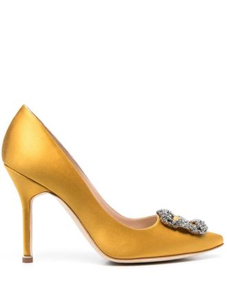Manolo Blahnik Pumps Hangisi 105mm - Giallo