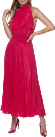 Marina Rossini Pleated Midi Dress in Red at Nordstrom Rack, Size 10
