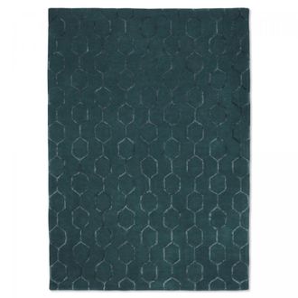 Un amour de tapis Alfombra de sal&oacute;n 250x350 cm copetudo a mano de lana azul