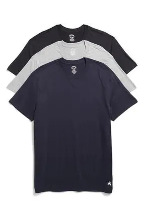 Brooks Brothers Pack of 3 Crewneck Undershirts in Black/navy-Grey at Nordstrom Rack, Size X-Large