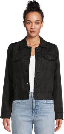 Tommy Bahama Two Palms Raw Edge Jacket Womens Coat Black : LG (US 12-14), Linen