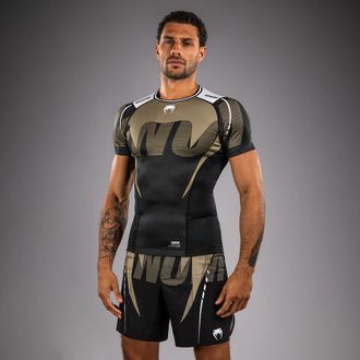 OEM Maglia A Maniche Corte Venum Adrenaline Rashguard Da Uomo, Nera/sabbia, Taglia L