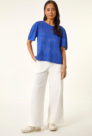 Roman Pointelle Knit Top