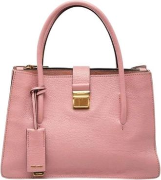 Miu Miu Pre-owned Handbag - Dames - Vintage Handtas - Roze - ONE Size - Leer - Vintage