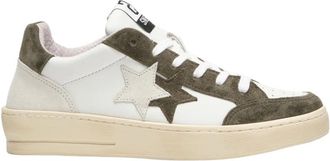 2Star Handgemaakte Italiaanse leren sneakers - Heren - Sneakers - Wit - 43 EU - Leer - Schoenen