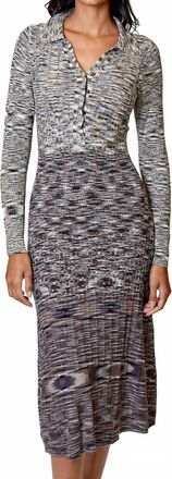 dh New York Long Sleeve Dress In Spacedye Combo