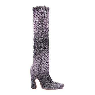 Isa Boulder Over-knee Boots, female, Purple, Size: 7 US Spiral Cable Boots