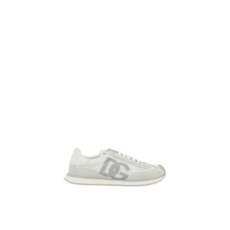 Dolce & Gabbana Sneakers, male, White, Size: 11 US Suede Detail Sneakers with Extended Toe