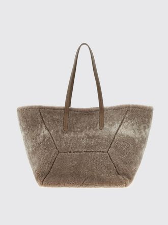 Brunello Cucinelli Borsa BC Duo Mini Brunello Cucinelli in shearling e pelle