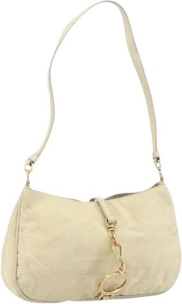 Prada Pre-owned Shoulder Bags, female, Beige, Size: ONE SIZE Pre-owned Vintage Nylon Shoulder Bag