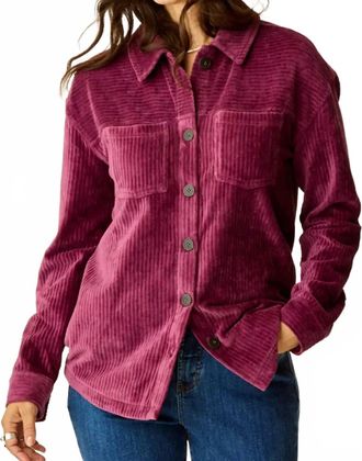 Carve Designs Hudson Stretch Cord Shacket In Nirvana