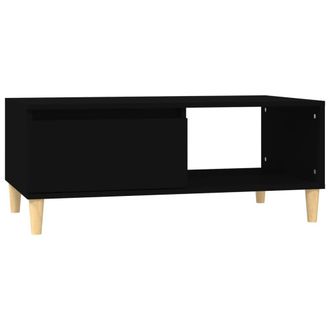 vidaXL Mesa De Centro Madera Contrachapada Negro 90x50x36,5 Cm Vidaxl