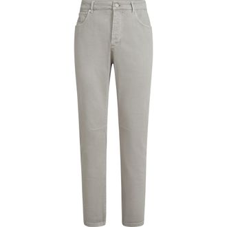 Brunello Cucinelli Garment-dyed denim trousers in Light Grey at Nordstrom, Size 60 It