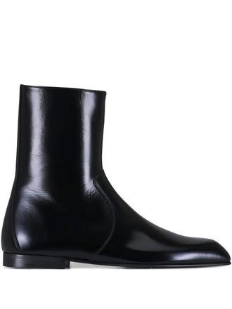 Khaite Colt ankle zip leather boots - women - Leather/Calf Leather/Calf Leather - 37.5 - Black