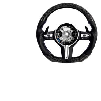 OEM Volante, Fibra De Carbono, Empu&ntilde;adura De Cuero Perforado, M5