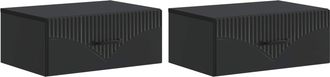 vidaXL Mesita De Noche De Pared 2 Uds. Negro 49 X 34,5 X 20 Cm Vidaxl