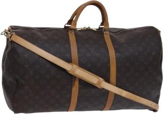 Louis Vuitton Tweedehands Canvas Louis Vuitton tassen - Dames - Vintage Weekendtas - Bruin - ONE Size - Leer - Vintage
