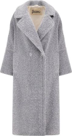 Herno Lamsvel-effect Faux Fur Jas - Dames - Mantel - Grijs - L - Polyester - Jassen