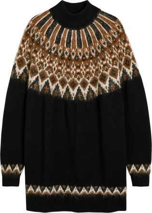 Staud Liza Patterned Wool-blend Jumper Dress - Multicoloured - S (UK8-10 / S)