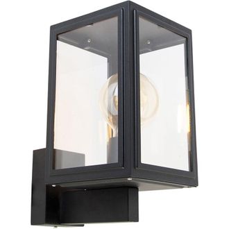 QAZQA Industrial Aplique De Pared R&uacute;stico Inteligente Negro Incl. Wi-fi, G95 - Sutton Up Acero Inoxidable /vidrio Cubo /cuadrada Adecuado Para Led Max. 1 X 