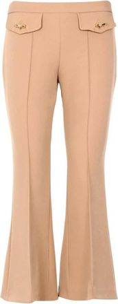 Simona Corsellini Wide Broeken - Dames - Wijde Broeken - Beige - M - Katoen - Broeken