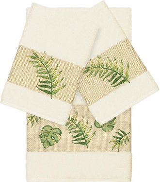 Linum Home Textiles Zoe 3-Piece Embellished Towel - Cream at Nordstrom Rack