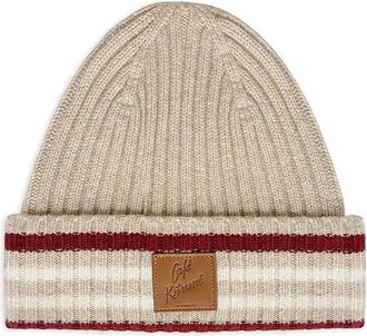 Maison Kitsun&eacute; Muts met logopatch - Beige