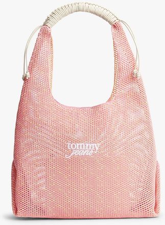 Tommy Hilfiger Womens Tommy Jeans Slouchy Crochet Shoulder Bag - Pink