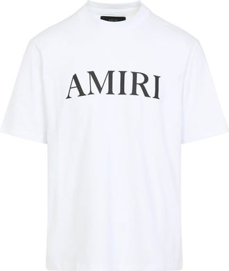 Amiri White Cotton Core Logo Tee-Uomo