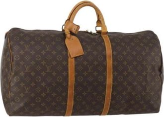 Louis Vuitton Pre-owned Keepall 60 Boston Bag - Dames - Vintage Weekendtas - Bruin - ONE Size - Leer - Vintage