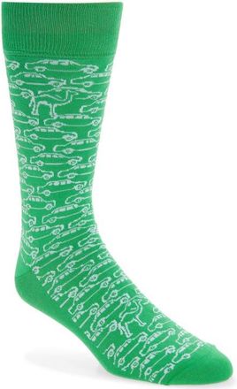 Paul Smith Cars & Camels Cotton Blend Dress Socks in Medium Green at Nordstrom