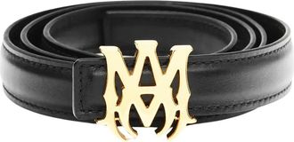 Amiri Mens MA 2CM Gold Belt in Black Cotton - Size 85 cm