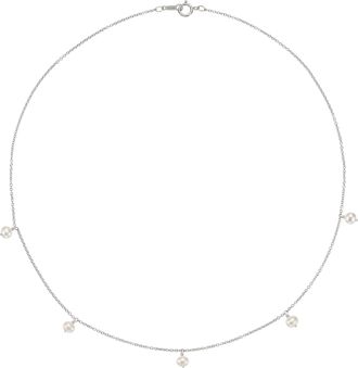 Lily & Roo Solid White Gold Five Pearl Drop Choker
