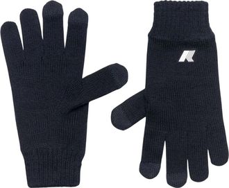 K-Way Accessoires, Heren, Blauw, L, Wol, Costa Inglese Ribbed Gloves
