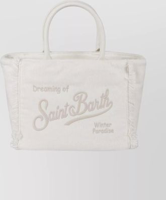 MC2 Saint Barth colette tote bag with fringe and top handles