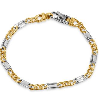 Pompeii3 Mens Figaro Link 14k Gold (13gram) or Platinum (21gram) 5mm Bracelet 8