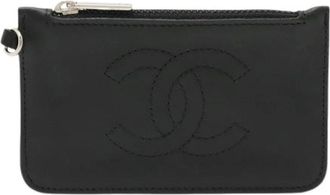 Chanel Pre-owned Portemonnee van Leer - Dames - Vintage Accessoires - Zwart - ONE Size - Leer - Vintage