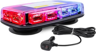 OEM Luz Estrobosc&oacute;pica Led Roja Y Azul Superbrillante Para Techo De Coche, 48 Led, Luz De Advertencia De Emergencia De 12 V-24 V, 16 Modos De Flash Con Ba