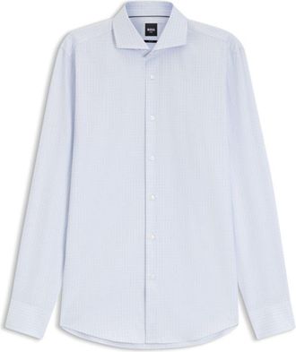 BOSS Slim-fit shirt in wrinkle-resistant structured cotton