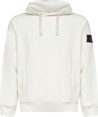 Stone Island Off White Logo Cotton Hoodie