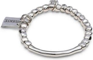 UNOde50 Bead Bracelet with Tubular Piece and Silver-Plated Plate with Message at Nordstrom, Size Medium