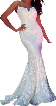 Portia & Scarlett Strapless Mermaid Maxi Dress In Ivory