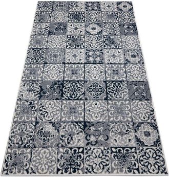 RugsX Rugsx - Alfombra Heos 78586 Crema / Azul Labor De Retazos, Azulejos De Lisboa Blue 160x220 Cm